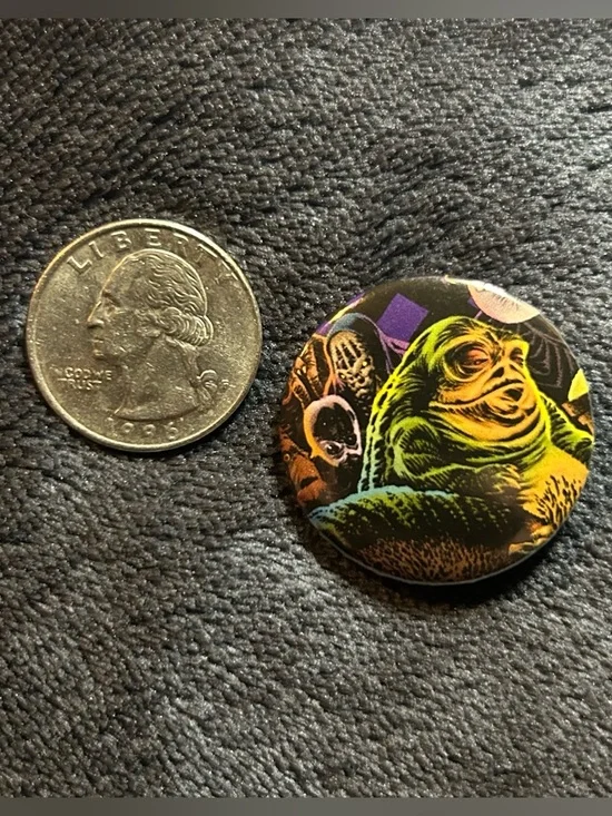 Star Wars Jabba the Hutt Button 1.25in Handmade Upcycled Comic - Picture 3 of 6